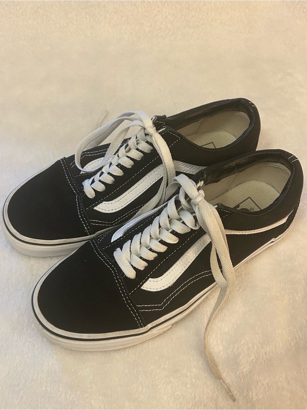 Vans Old Skool Black White Canvas Sneakers Women’s Size 8.5